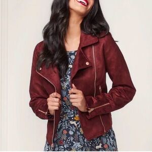 LC Lauren Conrad Deep Red Leather Jacket